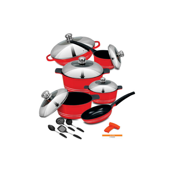 Red-marble-cookware-set